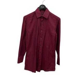 グッチ GUCCI ヘリンボーンツイルシャツ ワインレッド サイズ：8