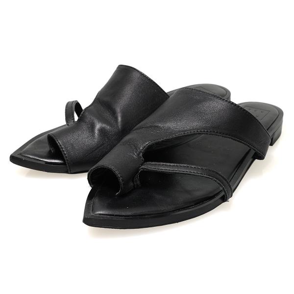 【値下げ】RIM．ARK 【Thumb Cover Sandal】レザーサンダル ブラック サイズ：...