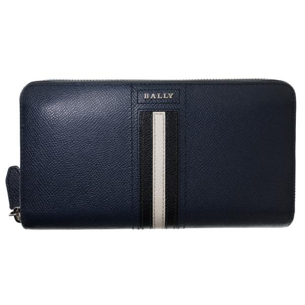 【値下げ】BALLY TELENLT　ラウンドジップ長財布 ネイビー (明石店)