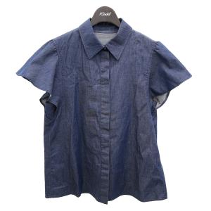 【値下げ】MAX＆CO． 21SS フリルスリーブブラウス インディゴ サイズ：40 (明石店)｜kindal