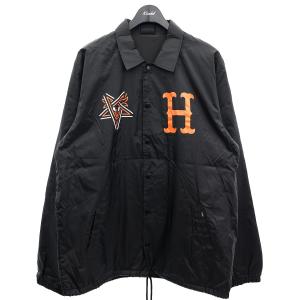 ハフ×スラッシャー HUF×THRASHER SPLIT COACHES JACKET　コーチジャケット　JK00385 ブラック サイズ：L｜kindal