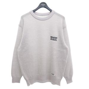 ワコマリア WACKO MARIA MOHAIR CREW NECK SWEATER　モヘアニット　24SS-WMK-KN04 ライトグレー サイズ：｜kindal