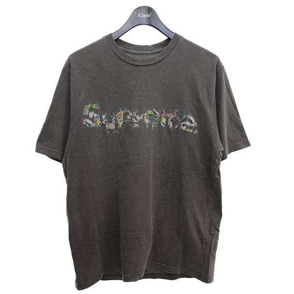 シュプリーム Supreme 23SS Animal Kingdom ロゴ刺繍Tシャツ グレー サイ...