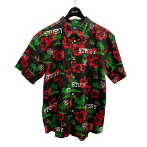 ステューシー stussy 半袖柄シャツ ブラック サイズ：L