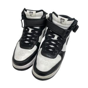 ナイキ×ステューシー NIKE×stussy AIR FORCE 1 07 MID SP ハイカットスニーカー DJ7840-002 ブラック サイズ