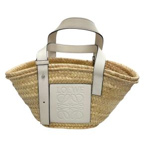 ロエベ LOEWE バスケットバックスモール トートバッグ ベージュ×ホワイト