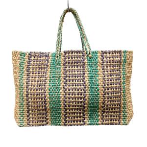 マルシェ MARCHER かごトートバッグ ベージュ×ブルー サイズ：-