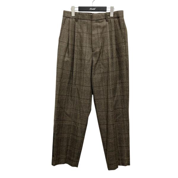 【値下げ】stein EX WIDE TAPERED TROUSERS チェックテーパードパンツ S...