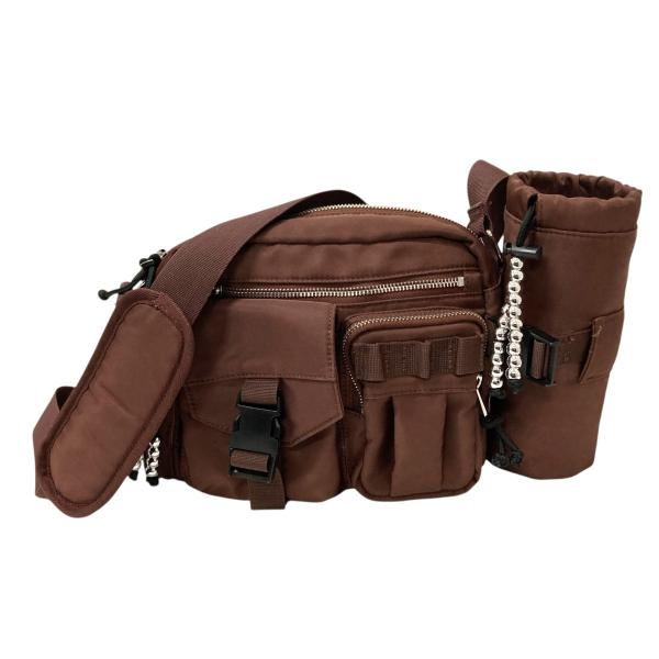 アメリ AMERI USEFUL MILITALY SQUARE BAG ボトルホルダー付きショルダ...