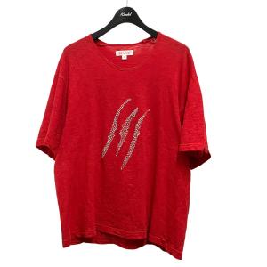 エムエーエスユー MASU PRINT JACK T SHIRT ビジュー装飾Tシャツ MMSS CS1123 レッド サイズ：44