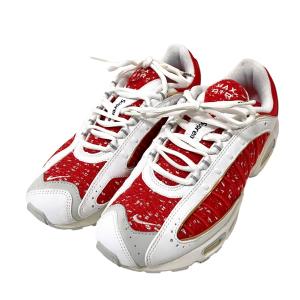 ナイキ×シュプリーム NIKE×Supreme AIR MAX TAILWIND 4／S スニーカー AT3854 100 レッド×ホワイト サイズ：