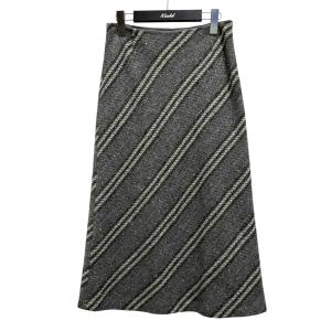 バーバリーロンドン BURBERRY LONDON ウールスカート FX077 078 グレー×パープル サイズ：36