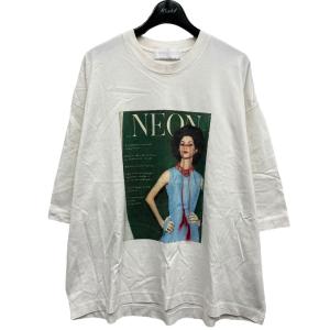 ネオンサイン NEON SIGN 「NE QUILTED MODERNED GIRL WIDE T-SHIRT」 プリントTシャツ ホワイト サイズ：｜kindal