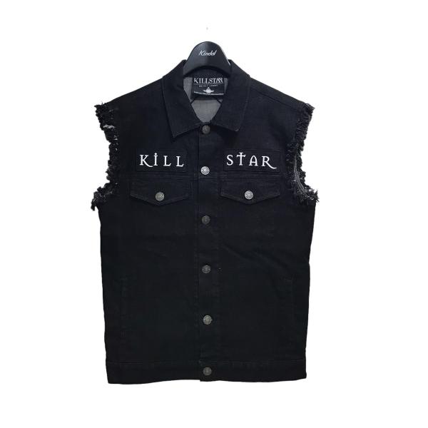 【値下げ】KILL STAR デニムベスト ブラック サイズ：M (EC)