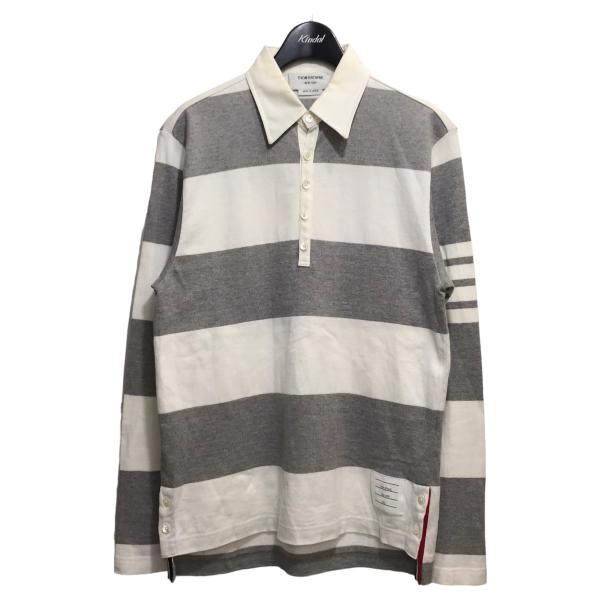 トム・ブラウン 「Rugby Stripe Relaxed Fit Long Sleeve Polo...