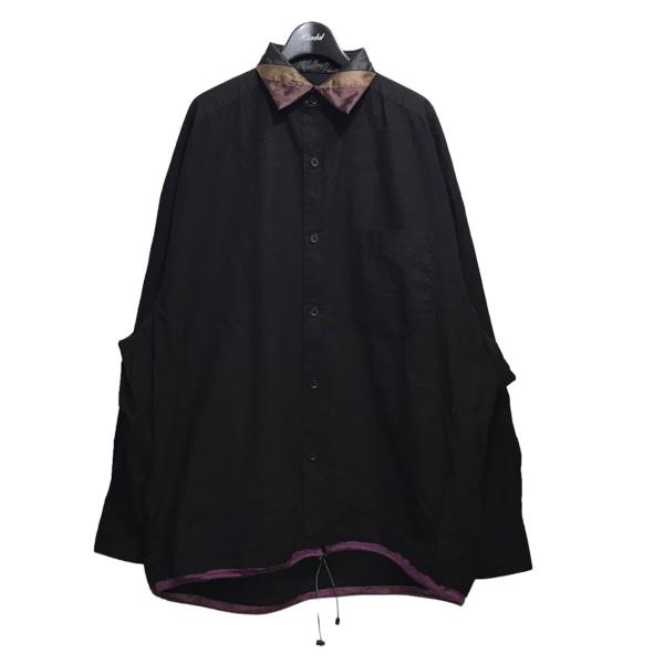 カラー kolor 24SS ドローストリングシャツ 24SCM-B06112 ブラック サイズ：3