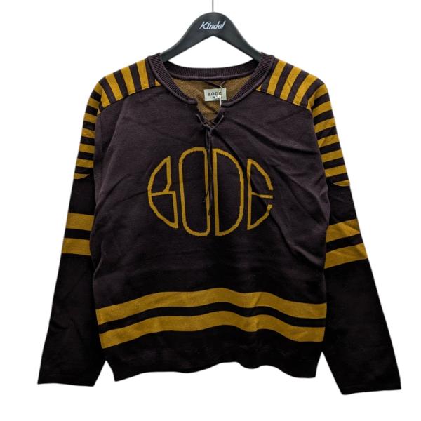 【値下げ】BODE Rink Sweater ロゴニット ブラウン サイズ：S (原宿店)