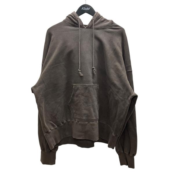 【値下げ】ANCELLM DYED DAMAGE HOODDIE ダメージ加工パーカー ブラウン サ...