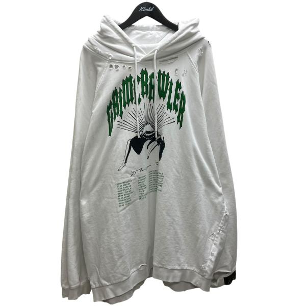 ラフシモンズ RAF SIMONS GRIM CRAWLER DESTROYED HOODIE プル...