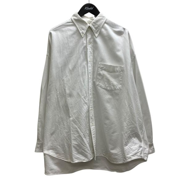 グラフペーパー Graphpaper Oxford Oversized L SB 長袖シャツ ホワイ...