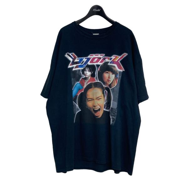 ユーズド USED 「B Jork」 クルーネックプリントTシャツ ネイビー サイズ：2XL