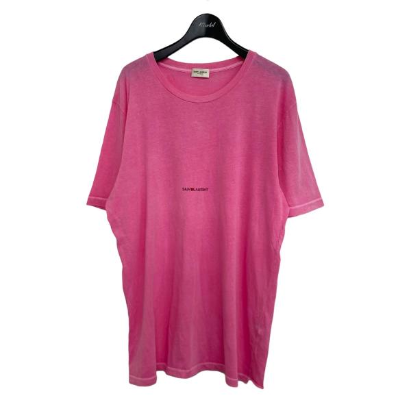 サンローランパリ ロゴクルーネックTシャツ 557554 ピンク サイズ：M Saint Laure...