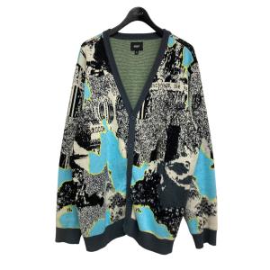 ハフ HUF 「MASHUP CARDIGAN SWEATER」 総柄コットンカーディガン グレー サイズ：XXL｜kindal