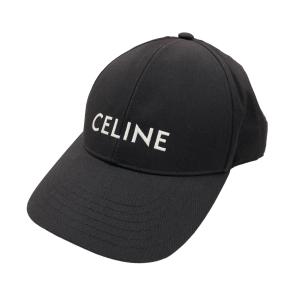 セリーヌ CELINE ロゴ刺繍ベースボールキャップ 2AUA1242N ブラック サイズ：L｜kindal