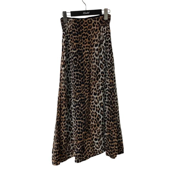 【値下げ】Ganni 20AW レーヨンジョーゼット レオパードプリントスカート ロングスカート 3...