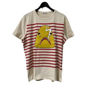 MONCLER MAGLIA T-SHIRT ボーダーTシャツ C10918020450 アイボリー サイズ：L (EC)