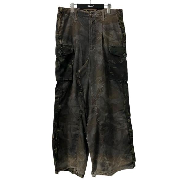 プロトタイプス PROTOTYPES NEW OVERDYED CAMO PANTS カモ柄ワイドカ...