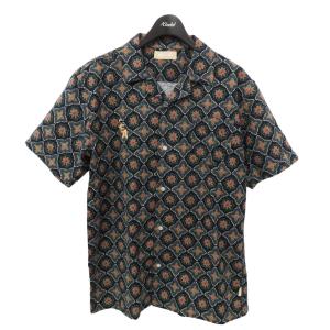 【値下げ】WIND AND SEA pattern open collar shirt オープンカラーシャツ WDS-SH-07 グリーン サイズ：S (EC)｜kindal