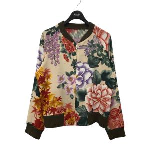 【値下げ】Yohji Yamamoto FEMME 花柄 和柄ブルゾン FV-J29-873 ベージュ×レッド サイズ：M (EC)｜kindal