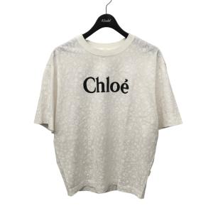 クロエ Chloe 21SS ボタニカル柄 ロゴプリントTシャツ CHC21SJH83183101S ホワイト サイズ：S｜kindal