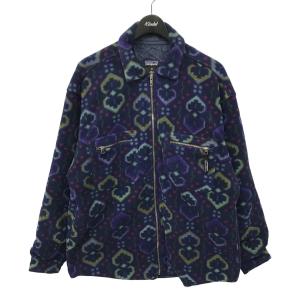 パタゴニア patagonia 90s タペストリー柄 シンチラオーバーシャツ フリースシャツジャケット USA製 ネイビー サイズ：M