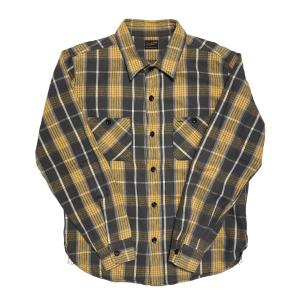 【値下げ】TENDERLOIN T-HEAVY FLANNEL フランネルチェックシャツ マスタード×ブラウン サイズ：S (神戸元町店)｜kindal