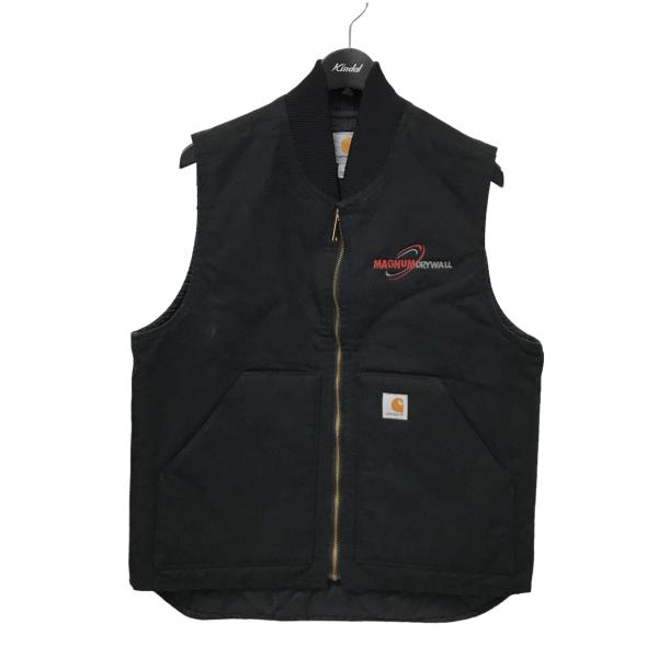 カーハート Carhartt DUCK VEST V01-BLK 企業ロゴ 裏地キルティング ダック...