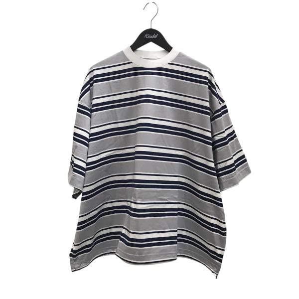 イズネス is-ness ボーダー 半袖カットソー グレー サイズ：M