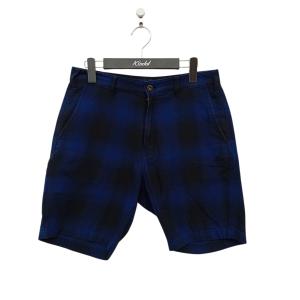 ステューシー×ディッキーズ stussy×Dickies チェック ハーフパンツ DI-ST-15SS02M ブルー サイズ：30