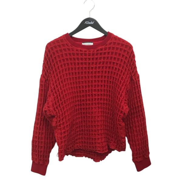 ターク TAAKK BIG WAFFLE KNIT ニット TA18AW-PO016 レッド サイズ...