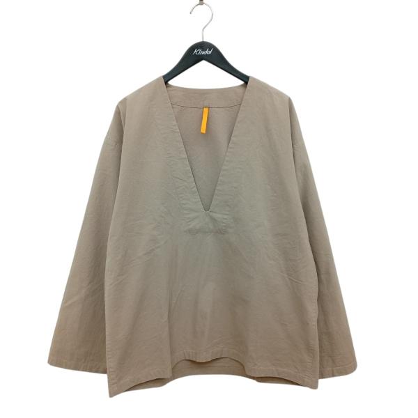 マントル MAN-TLE DEEP V SHIRT BIO WASH シャツ R4S5 ベージュ サ...
