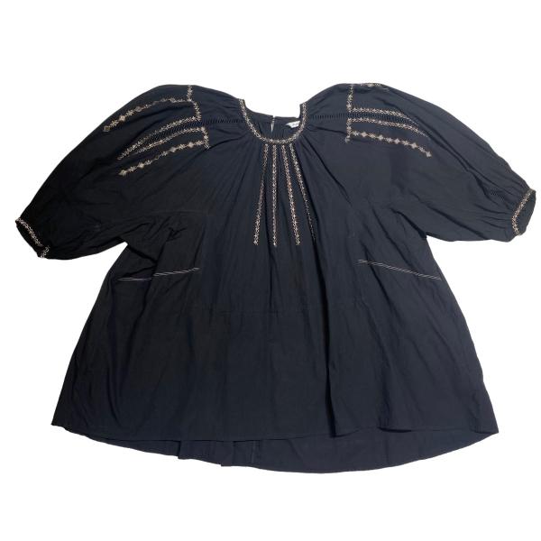 CLANE SMOCK EMBROIDERY PUFF TOPS ブラウス ブラック サイズ：1 (...