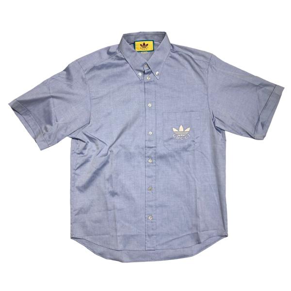 グッチ×アディダス GUCCI×ADIDAS Oxford Cotton S／S Shirt 半袖ボ...