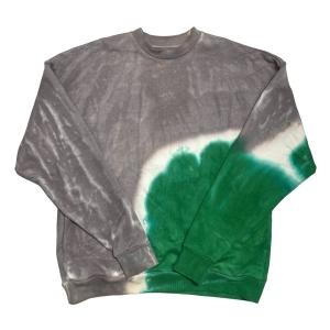 アンバーグリーム AMBERGLEAM TIEDYE PILE PULLOVER タイダイクルーネックスウェット／1143131111 グレー×グリー｜kindal