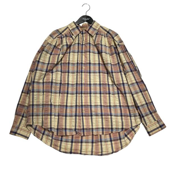 エーアイイー AiE チェック オープンカラーシャツ 0T726 ベージュ サイズ：M