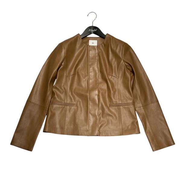 ソブ Sov． Faux Leather No Collar Jacket フェイクレザージャケット...