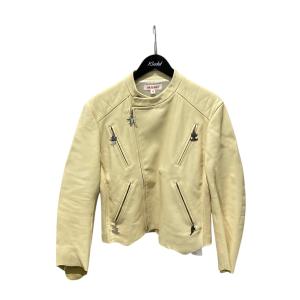 【値下げ】MASU ANGEL MOTORCYCLE LEATHER JACKET ライダースジャケット MASS-BL-0624 イエロー サイズ：