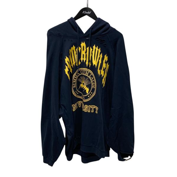 【値下げ】RAF SIMONS 20SS デストロイ加工 オーバーサイズ プルオーバーパーカー 22...