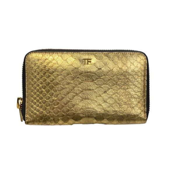 トムフォード TOM FORD Python Leather Wallet 長財布 ゴールド