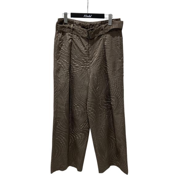 ターク TAAKK 24AW SHRINK QUILTING BELTED TUCK TROUSER...